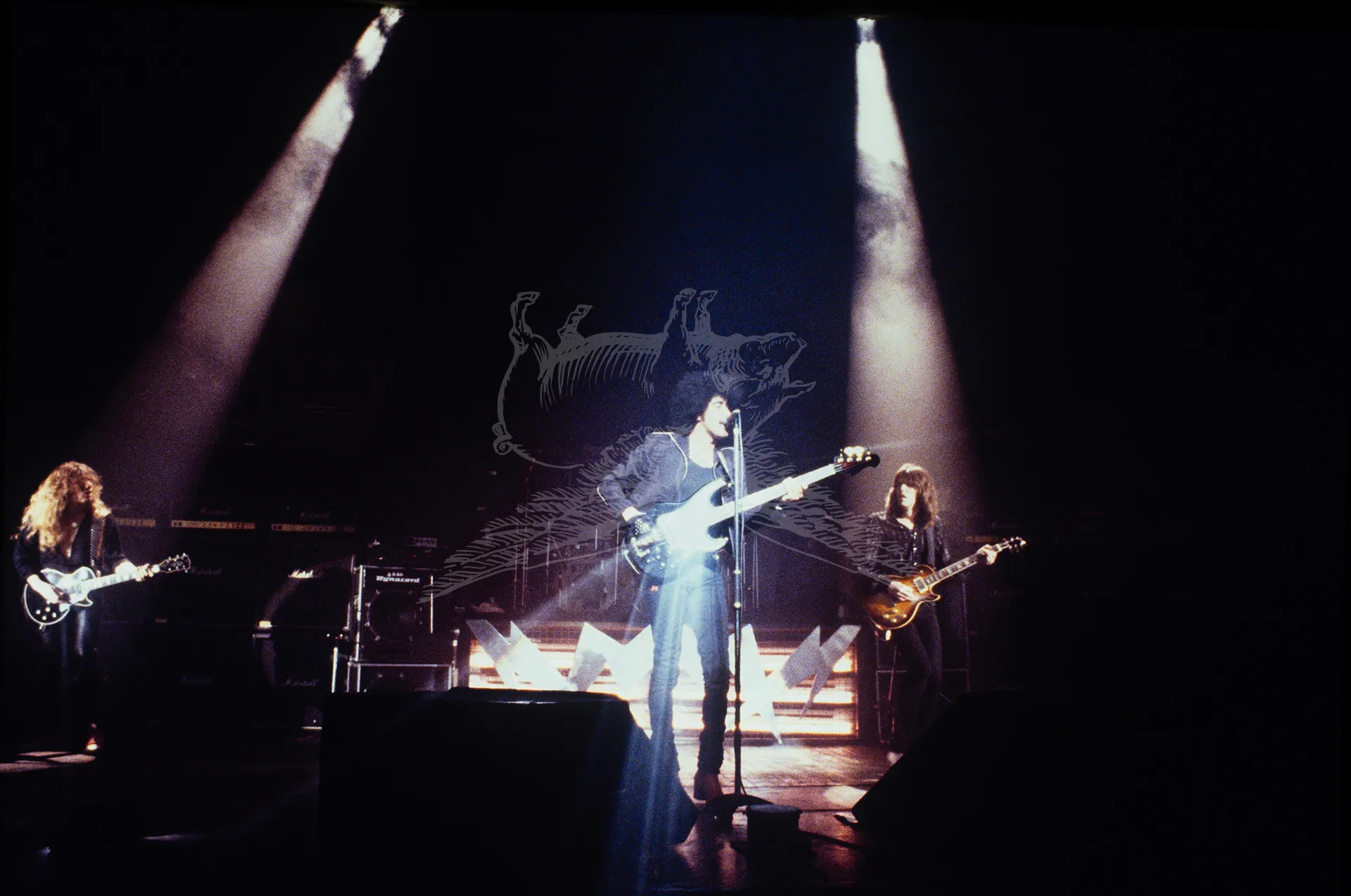 Thin Lizzy 8 Thin Lizzy live at the Hammersmith Odeon 1983 (8 of 12 images) – Phil Lynott, Scott Gorham and John Sykes
